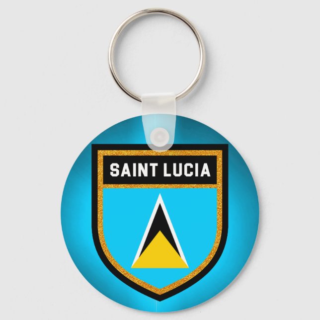 Saint Lucia Flagga Nyckelring (Framsida)