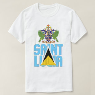 Saint Lucia Flagga och Jackar av Arm Patriotic T Shirt
