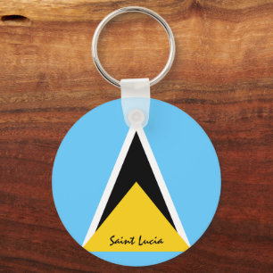 Saint Lucia Flagga och Saint Lucia-patrioter/sport Nyckelring