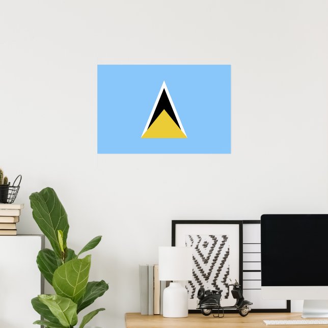 Saint Lucia flagga Poster (Hemmakontoret)