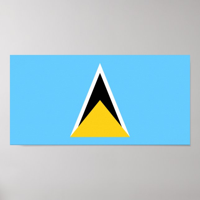 Saint Lucia Flagga Poster (Framsidan)