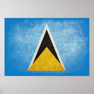 Saint Lucia Flagga Poster