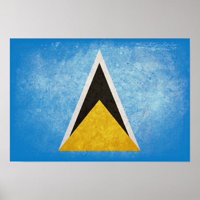 Saint Lucia Flagga Poster (Framsidan)
