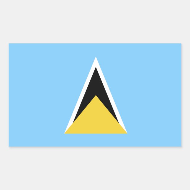 Saint Lucia Flagga Rektangulärt Klistermärke (Framsida)