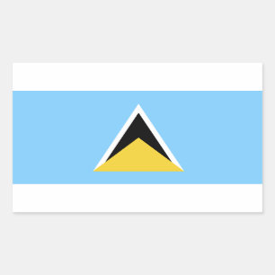 Saint Lucia Flagga Rektangulärt Klistermärke