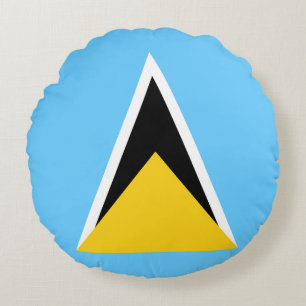Saint Lucia-flagga Rund Kudde