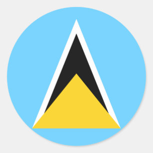 Saint Lucia Flagga Sticker Runt Klistermärke