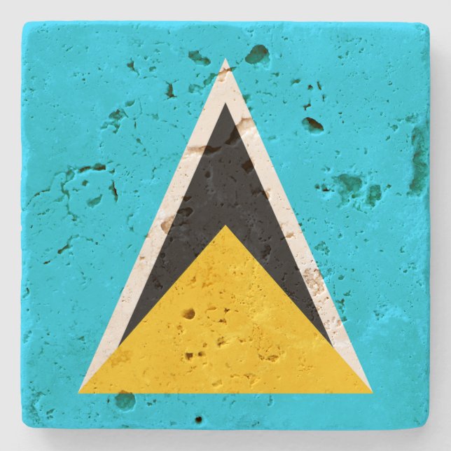 Saint Lucia Flagga Stone Underlägg (Framsidan)