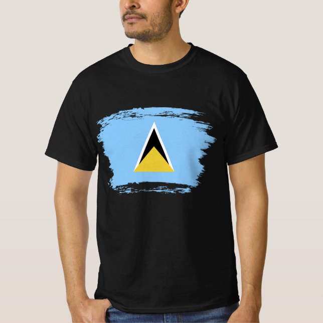 Saint Lucia flagga T Shirt (Framsida)