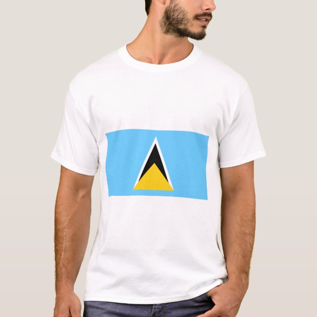 Saint Lucia Flagga T Shirt (Framsida)