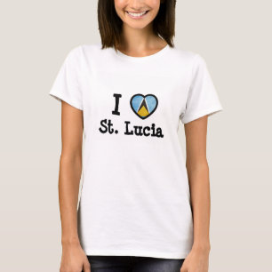 Saint Lucia Flagga T Shirt