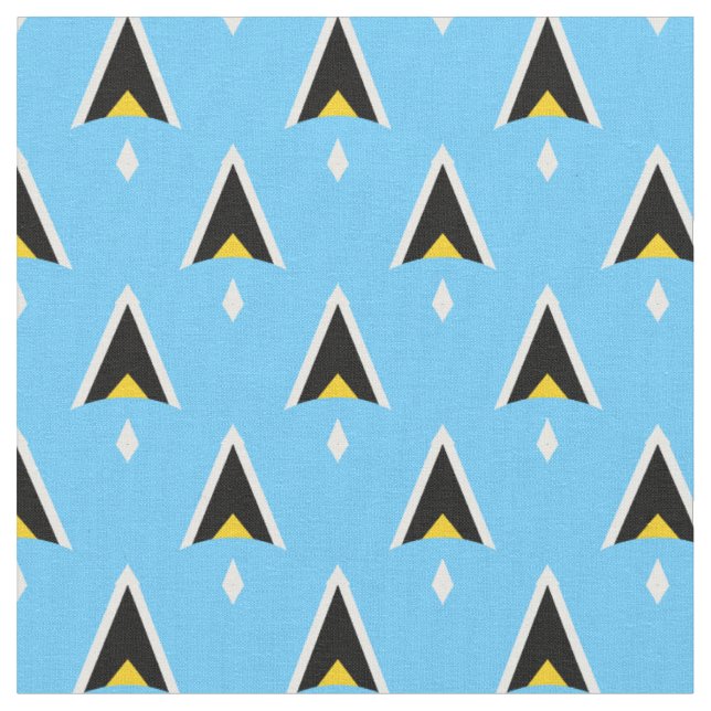 Saint Lucia Flagga & Trendig Fabric/mode, sport Tyg (Närbild)