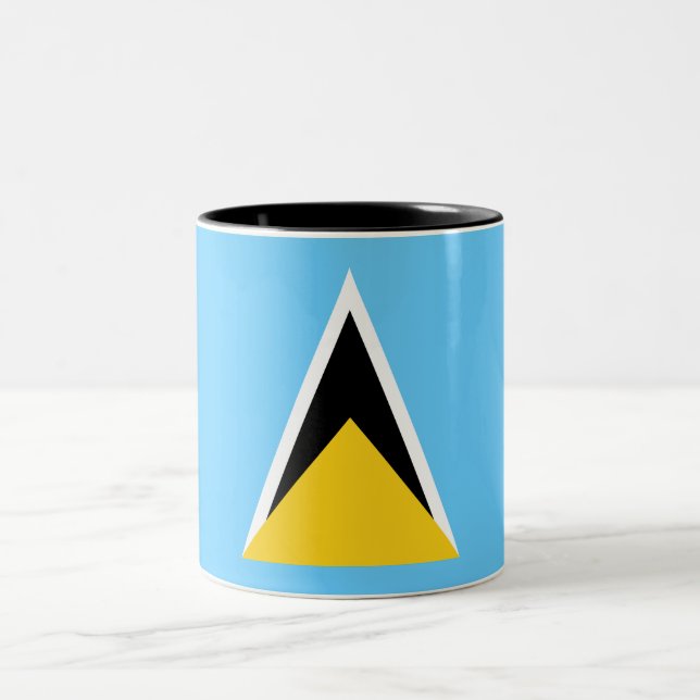 Saint Lucia Flagga Två-Tonad Mugg (Center)