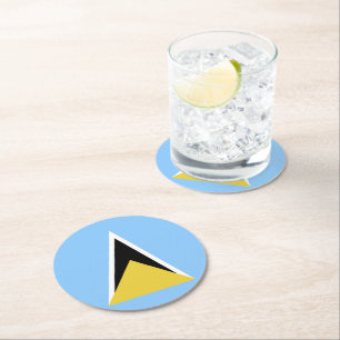 Saint Lucia flagga Underlägg Papper Rund