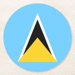 Saint Lucia-flagga Underlägg Papper Rund