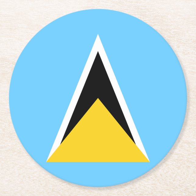 Saint Lucia-flagga Underlägg Papper Rund (Framsidan)