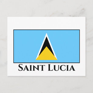Saint Lucia Flagga Vykort