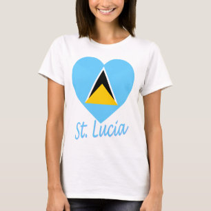 Saint Lucia flaggahjärta T-shirt