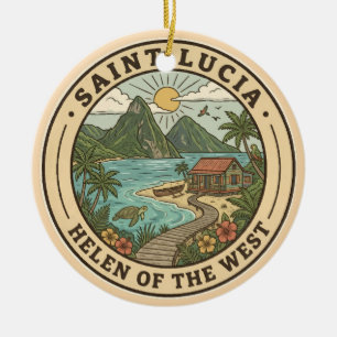 Saint Lucia Illustration Resa Konstmärke Julgransprydnad Keramik