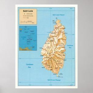 Saint Lucia Island Karta (1991) Poster