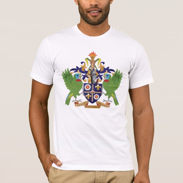 Saint Lucia Jackar Arm T Shirt (Framsida)