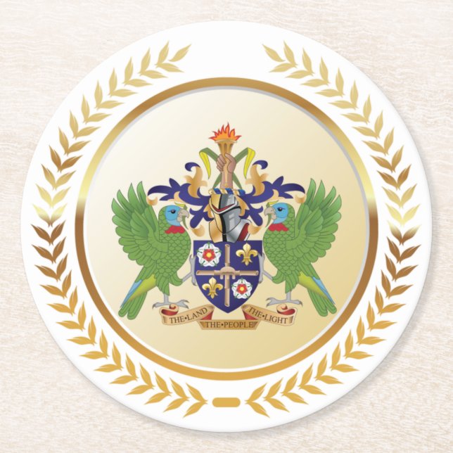 Saint Lucia Jackar av Arm Underlägg Papper Rund (Framsidan)