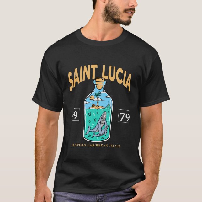 Saint Lucia Karibien T Shirt (Framsida)