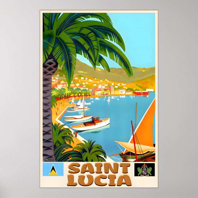 Saint Lucia Karibien Västindien Resa Poster (Framsidan)