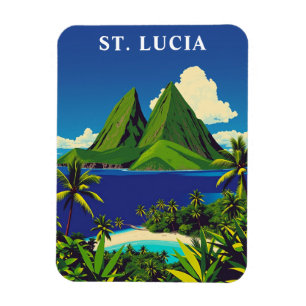 Saint Lucia-Karibiska ön Travel Souvenir Magnet