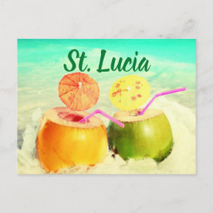 Saint Lucia-kokokosnötter Vykort