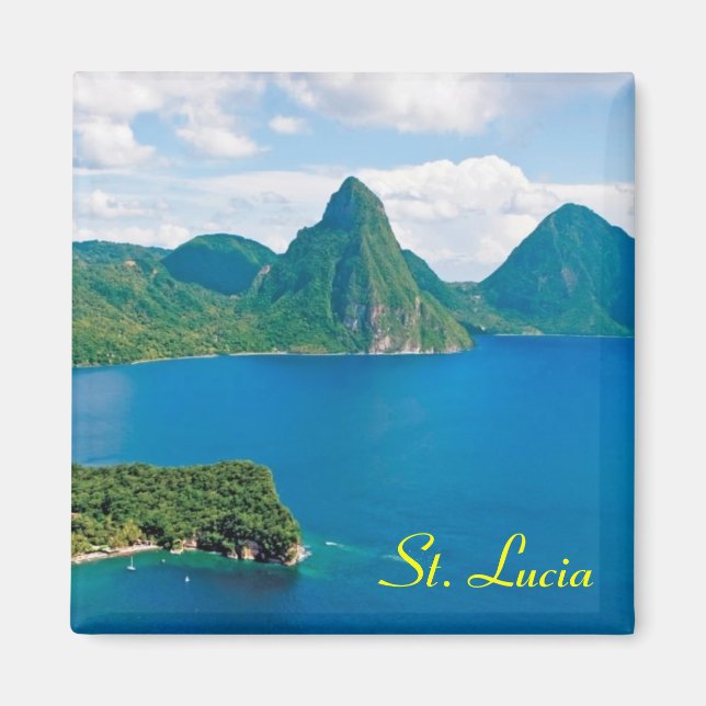 Saint Lucia-kylmagnet Magnet (Framsidan)