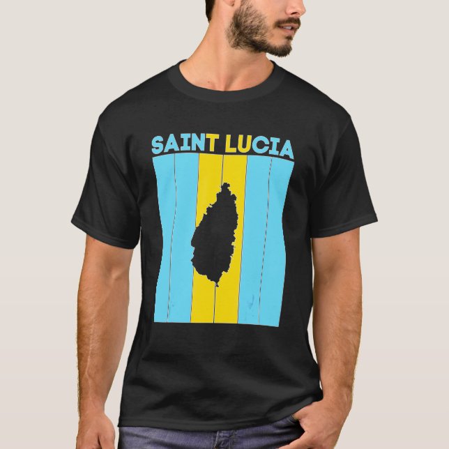 Saint Lucia Landsgränser T Shirt (Framsida)