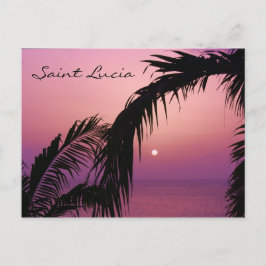 Saint Lucia Lila Paradise Sunset Vykort