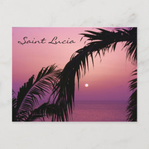 Saint Lucia Lila Paradise Sunset Vykort