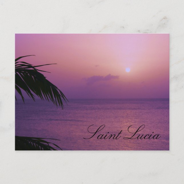 Saint Lucia Lila Sunset Vykort (Framsida)