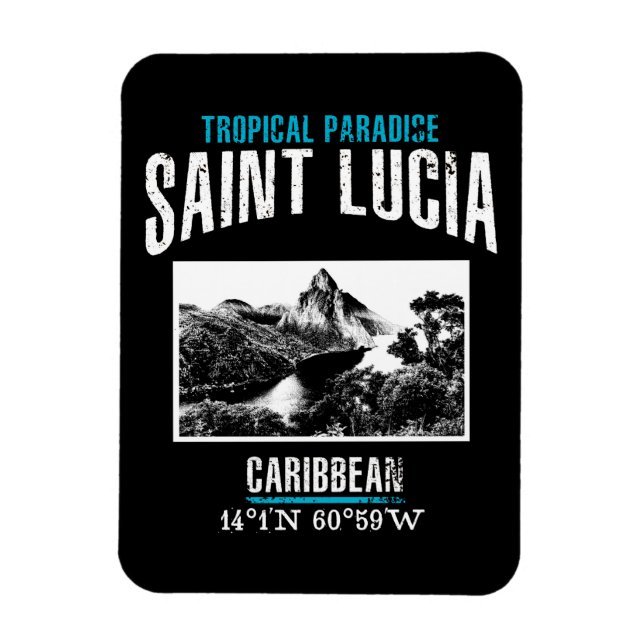 Saint Lucia Magnet (Vertikal)