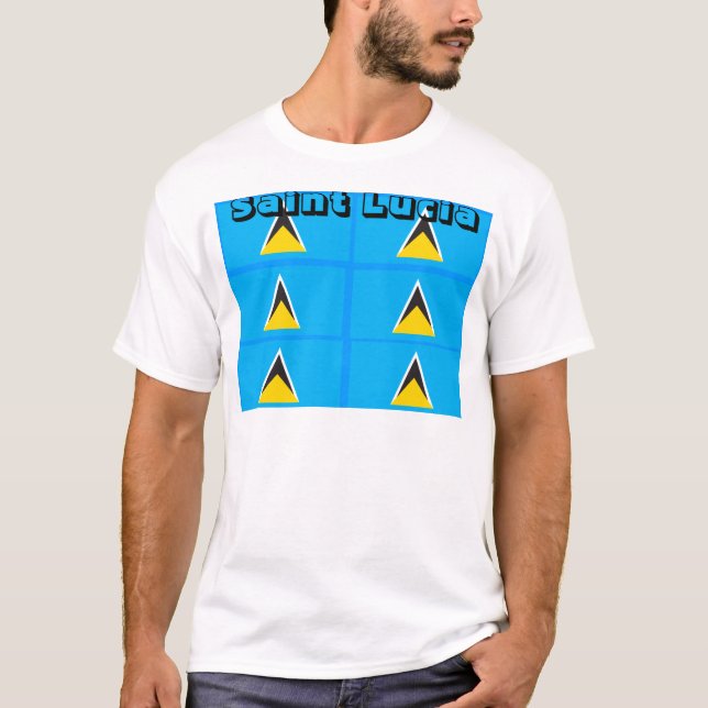 Saint Lucia manar t-shirts (Framsida)