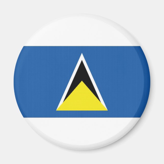 Saint Lucia National Flagga Magnet (Framsidan)