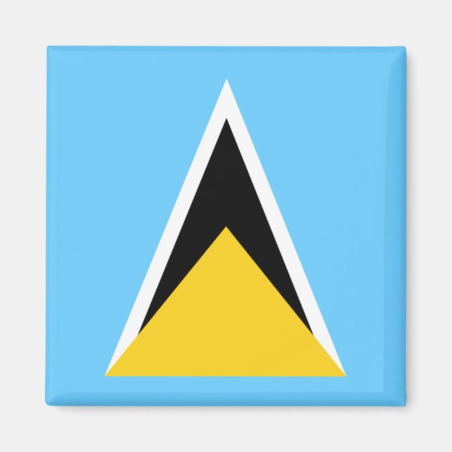 Saint Lucia National World Flagga Magnet (Framsidan)