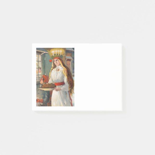Saint Lucia och Child Bringing Saffron Bread Post-it Block (Framsida)