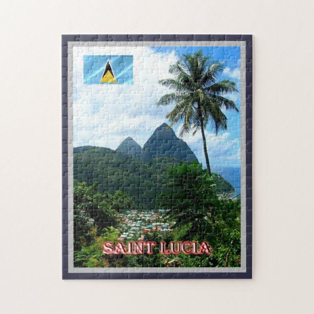 Saint Lucia - Panorama - Pussel (Vertikal)