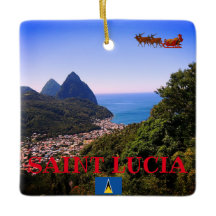 SAINT LUCIA Panoramic Ceramic Ornament