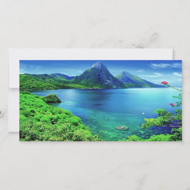 Saint Lucia Pitons Card Tack Kort (Framsida)