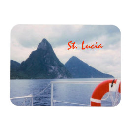 Saint Lucia Pitons från Sea Premium Magnet