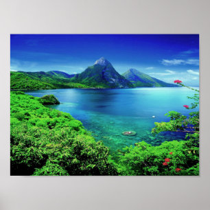 Saint Lucia Pitons Poster