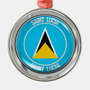 Saint Lucia Round Emblem Julgransprydnad Metall