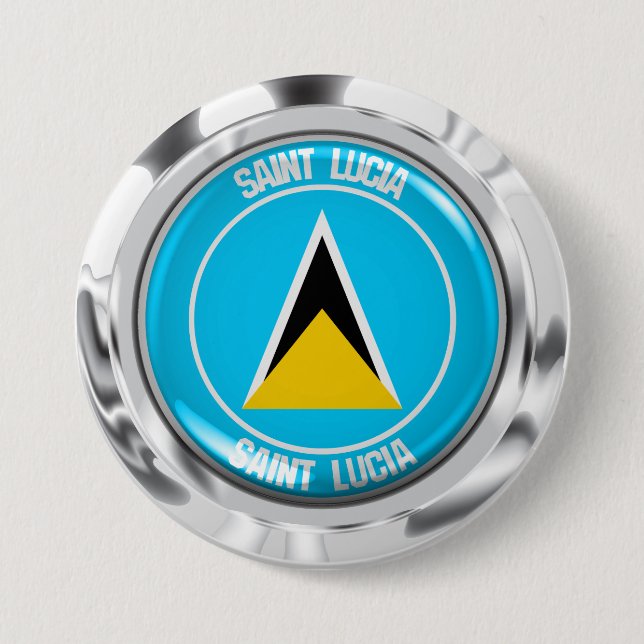 Saint Lucia Round Emblem Knapp (Framsida)