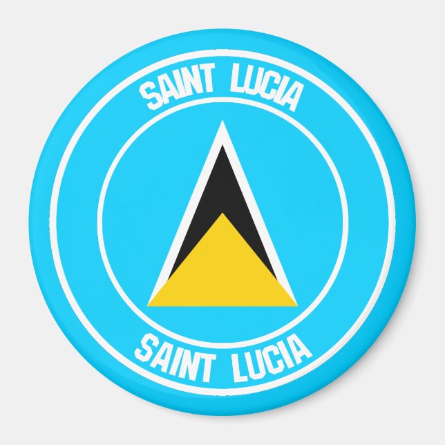 Saint Lucia Round Emblem Magnet (Framsidan)