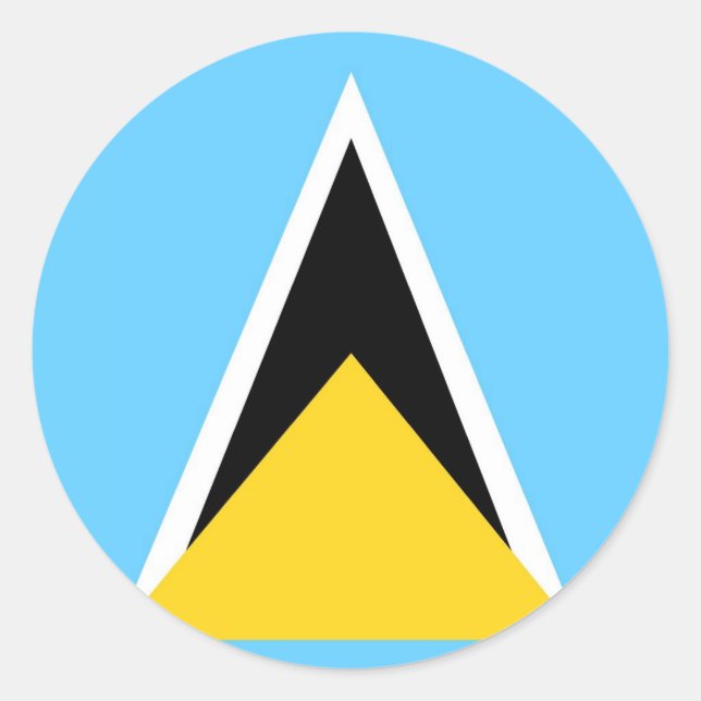 Saint Lucia Runt Klistermärke (Framsida)
