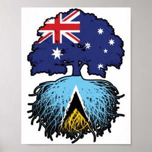 Saint Lucia Saint Lucian Australian Träd Poster